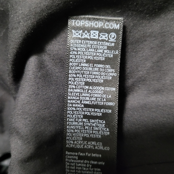 TOPSHOP Women's Coat Oversize Wool Zip Up Size 6 - Picture 12 of 12